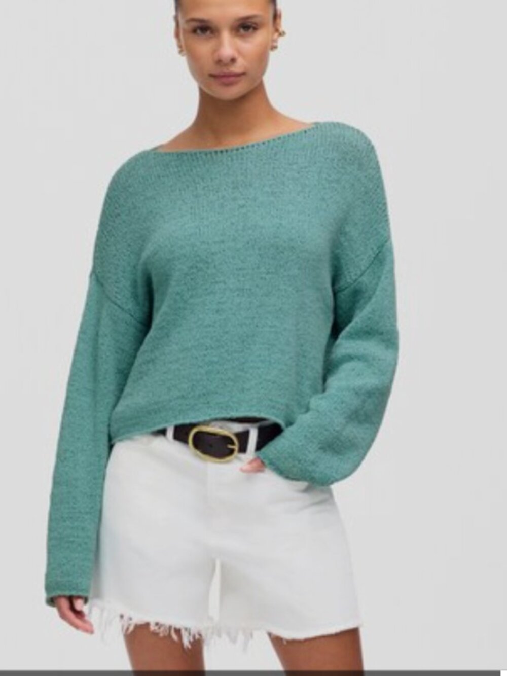 Madewell Seafoam Boatneck Pullover Knit Sweater